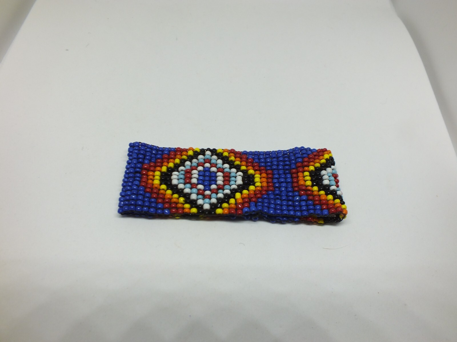 Beautiful Stretch Bracelet NA Style Bold Blue Red Orange White Yellow 1 1/4" Wid gallery