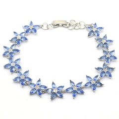 15x13mm Anniversary 12g Blue Violet Tanzanite Females Gft Silver Bracelet 7-8″