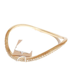 J.Crew Slim Curved Pave Bangle Bracelet Crystal Gold Plated Medium Large NWT