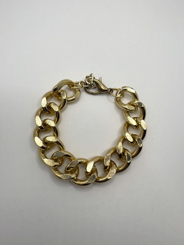 Chunky Gold Tone Bracelet Size 7-9 Inches Unisex Adjustable gallery