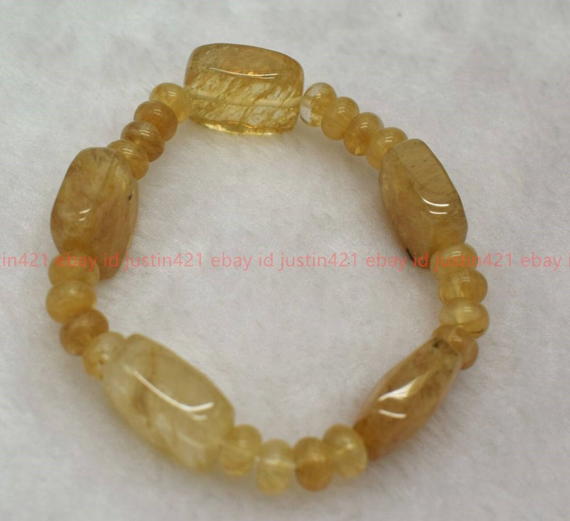 New Fashion Natural Pretty 5x8mm Tea Watermelon Tourmaline Gems Bracelet 7.5 In gallery