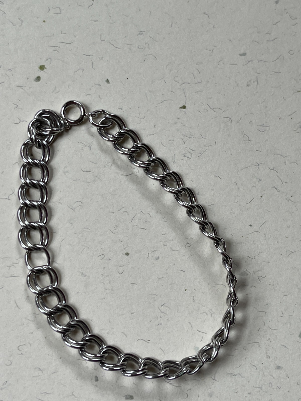 Silvertone Double Open Circle Chain Ready for Charms Bracelet – 6.75 inches in gallery