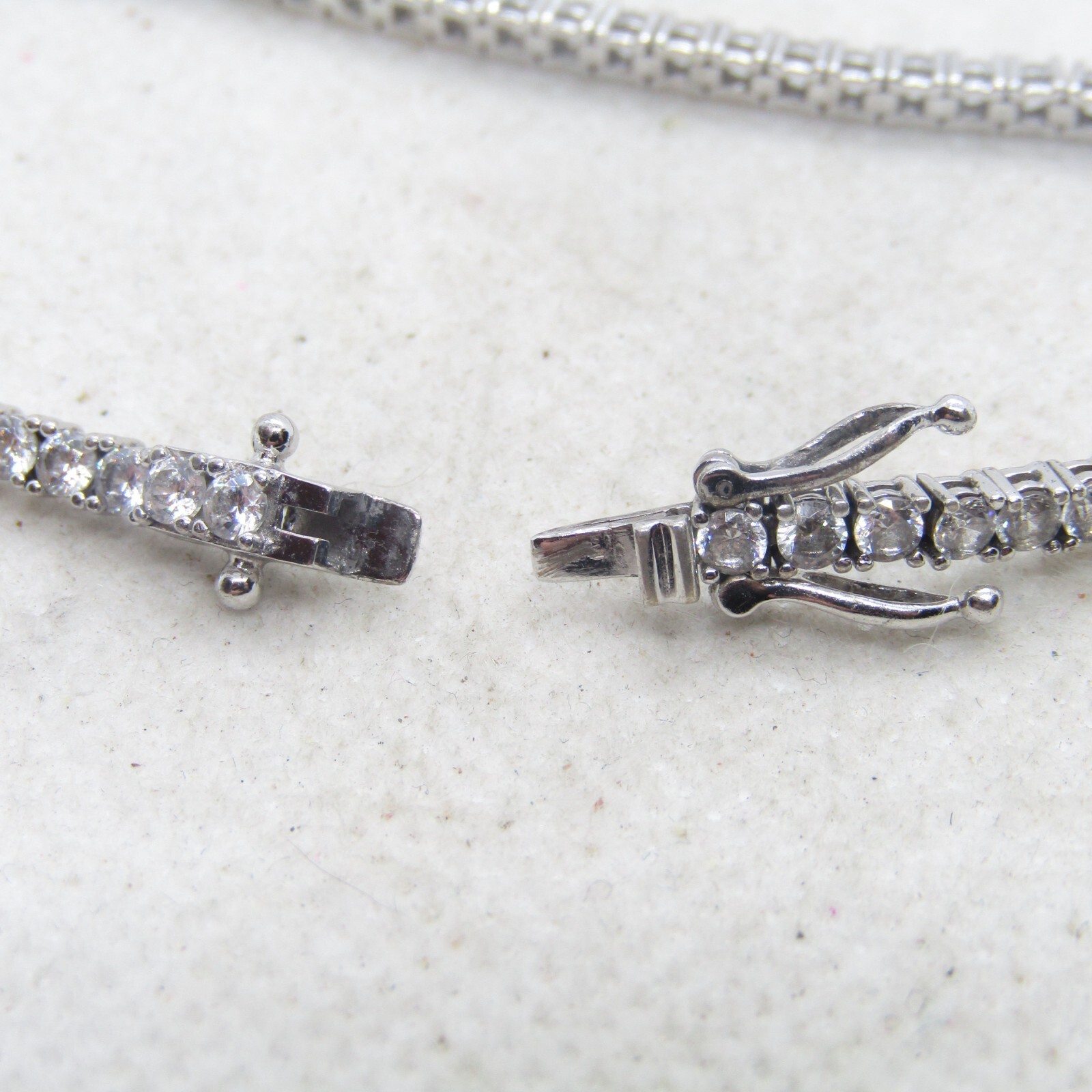 SW China Sterling Silver 925 Cubic Zirconia Linked Bracelet 7.5" K5425 gallery