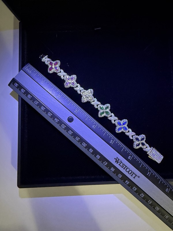 Iced Multi Color Flower Bracelet gallery