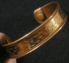 Copper Cuff Cutout Bangle Bracelet Magnetic Magnets 2 3/4″ x 2 1/8″ x 5/8″ Large