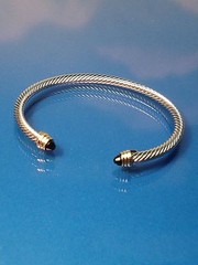 Black Onyx Stone Silver Gold Finish Designer Inspired Open Cuff Bracelet NEW
