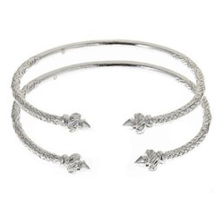 Better Jewelry Thin Ridged Arrow .925 Sterling Silver West Indian Bangles