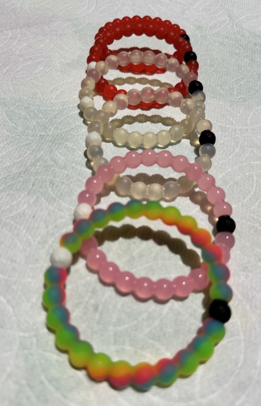 Lokai Bracelets Sz Small 6" Red Rainbow Clear Pink Lot of 6 gallery