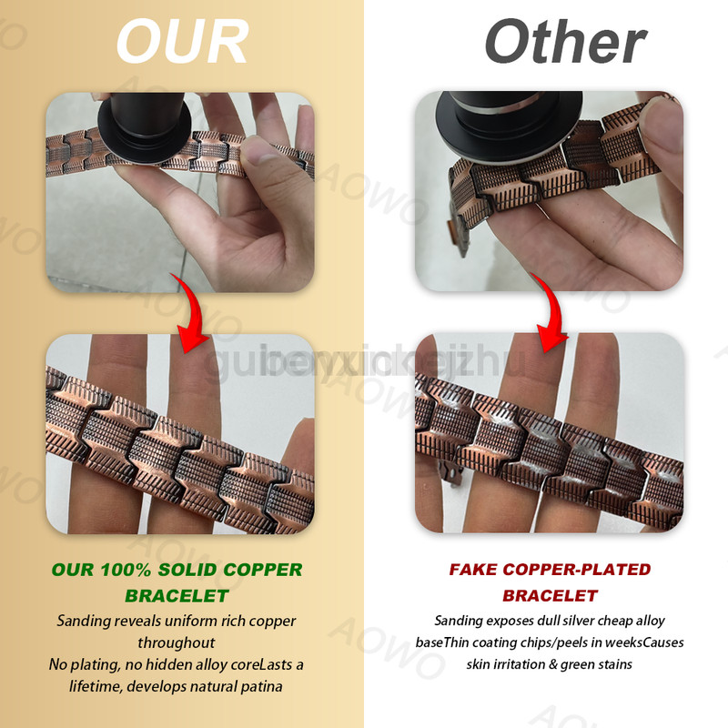 100% Pure Copper Bracelet 3500 Gauss Magnetic Therapy Strong Healing & Regulator gallery