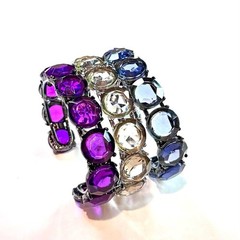 WHBM | Glam Crystal & Gunmetal Party Cuff in Purple✨Blue✨Clear | NWT