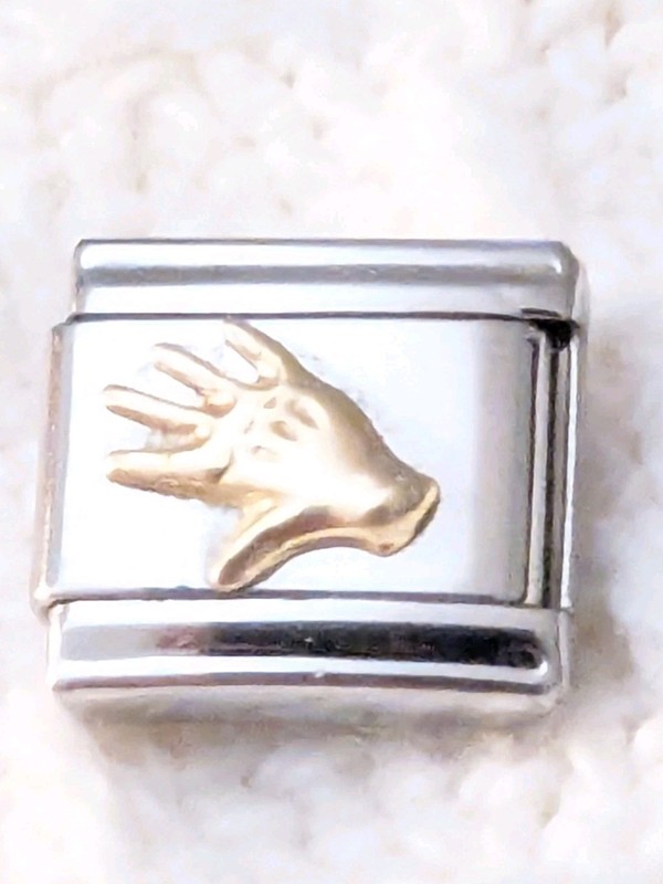 Authentic Zoppini Italian Charm Gold Open Hand Symbol Classic Link K127 gallery