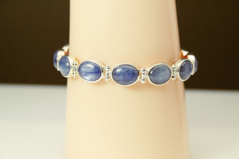 Sterling Blue Kyanite Red Orange Purple Stones Reversible Bracelet 26.3g(BR5281) gallery