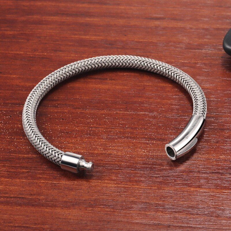 Solid Men's Bracelets Bracelet with Stainless Steel Wire for Unisex Cuff Bangle gallery