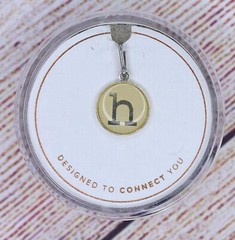 NEW Alex and Ani Initial h .925 Sterling Silver 14KT Chain Station Charm Silver