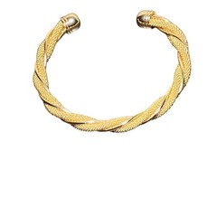 Twist Cuff Bangle Bracelet Women’s Accessory Gold Mixed Metal Flexible Cuff