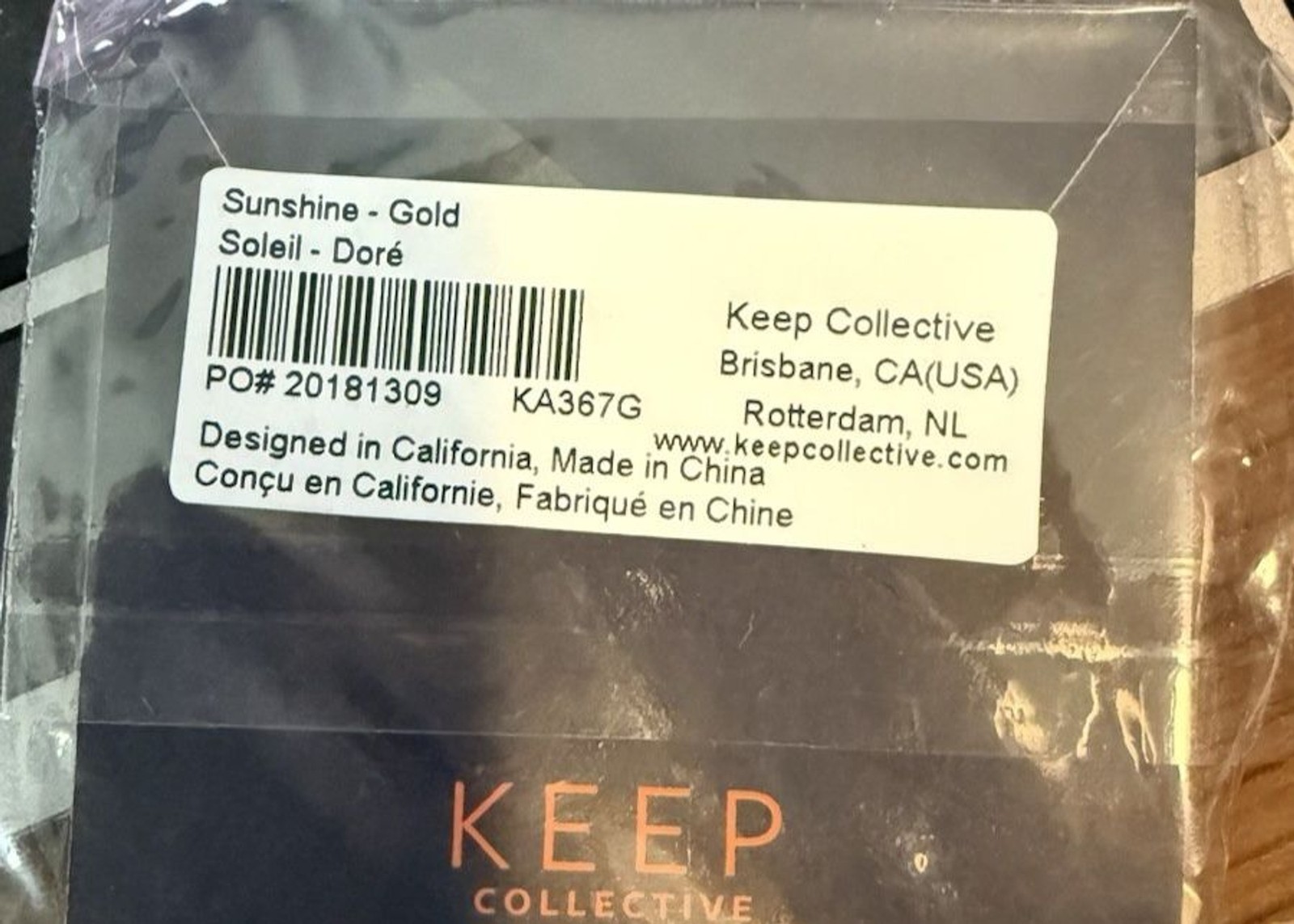 KEEP Collective Sunshine Sun Gold Slider Charm Pave Stone NIP gallery