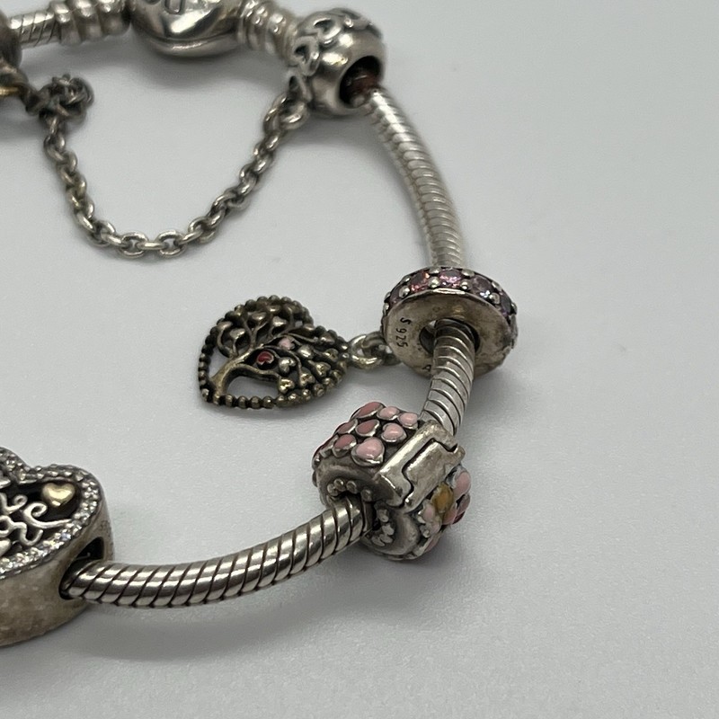 Pandora 7” Bracelet And 3 Charms 2 Spacers Great Starter Sterling 925 gallery
