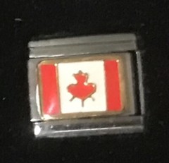 The National Flag of Canada Wholesale Italian Charm Enamel Link 9MM K18 K2017