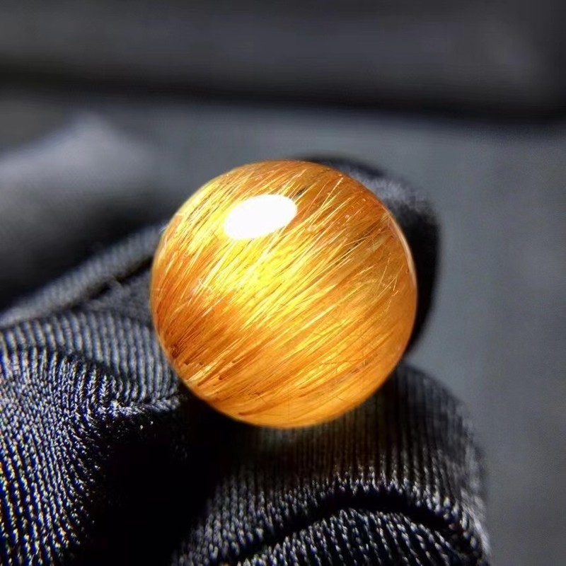 Natural Copper Rutilated Quartz Crystal Transparent Round Bead AAAAAA gallery