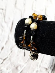 Vintage Treska Beaded Wrap style Bracelet Golden Brown Colors