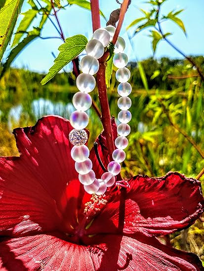Glowing Moonstone Beaded Bracelet Delicate Healing Balancing Stretch Bracelet gallery