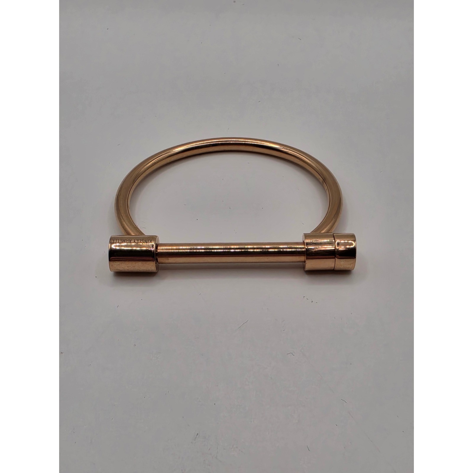 Kinsley Armelle Rose Gold Screw Bar Cuff Bracelet Minimalist Shackle Bangle gallery