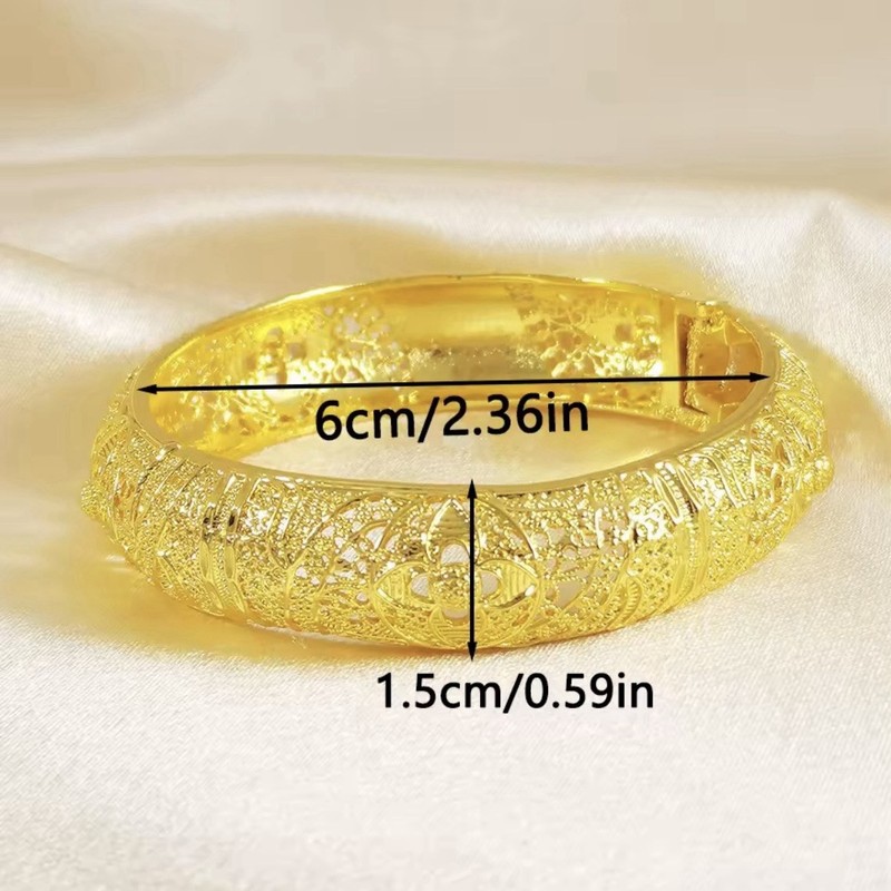 Gold plated open bracelet, luxury bridal wedding accessories. gallery