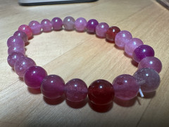 Strawberry Quartz Crystal Bracelet Vibrant Pink Magenta Gemstone