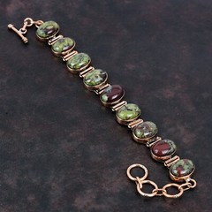 Wedding Gift For Her Copper Dragon Bloodstone Jewelry Adjustable Bracelet 6.0″