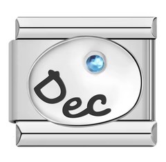 December Charm Anniversary Birthday Silver Charm Fit 9mm Italian Bracelet Gift