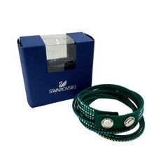 Swarovski Leather Bracelet 36cm Green Jewelry Used