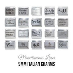 Miscellaneous laser 9mm Italian Charm – Fits 9mm classic Italian charm bracelets