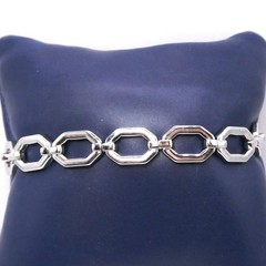Ivanka Trump Octagon Panel Link Womens 7.5″ Silver Toned Bracelet