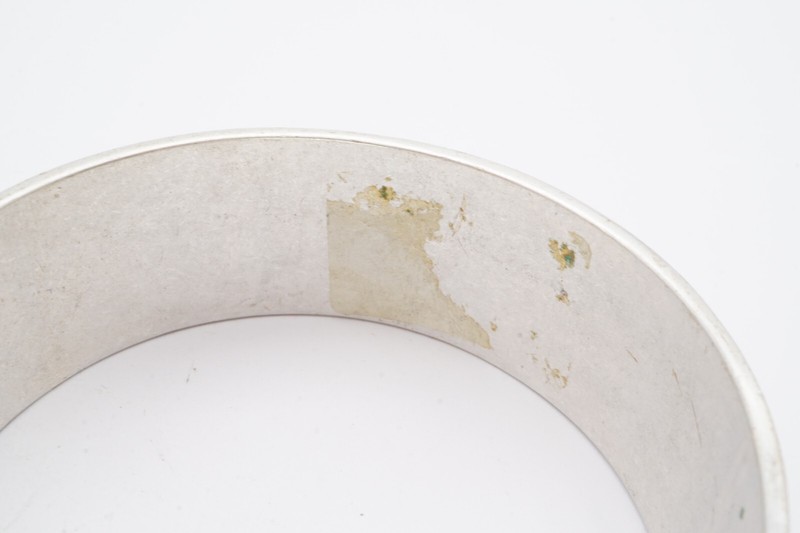 Bangle Bracelet Silver Tone Enamel Yellow Black 7.75" gallery
