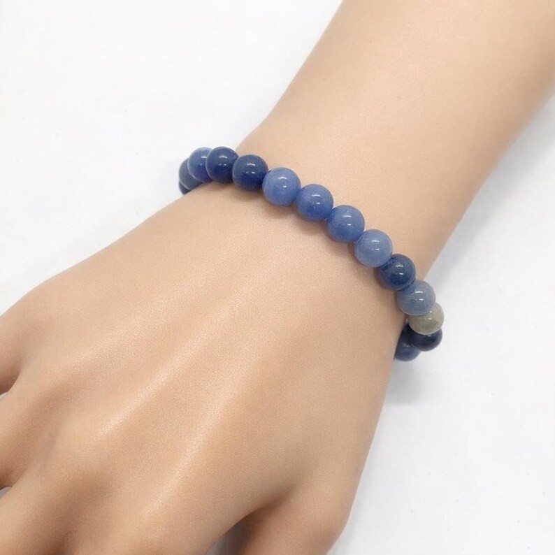 Handmade Blue Aventurine Bracelet Certified | Natural Gemstone Jewellery gallery