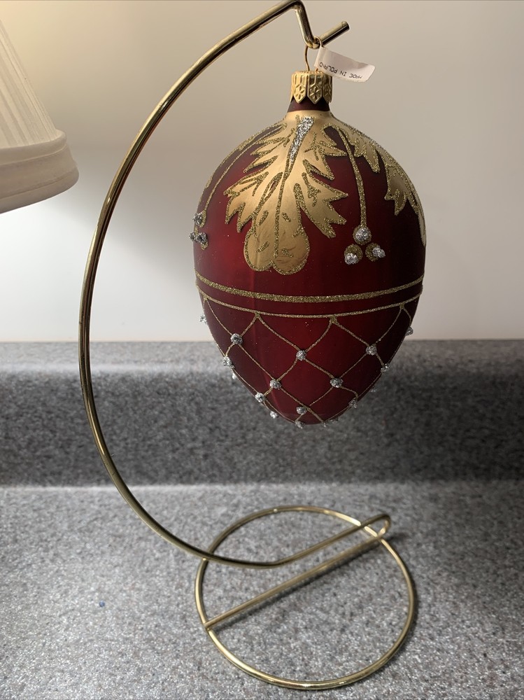 Made In Poland Burgundy Egg Ornament “The Museum Company” Pre Owned