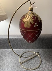Made In Poland Burgundy Egg Ornament “The Museum Company” Pre Owned