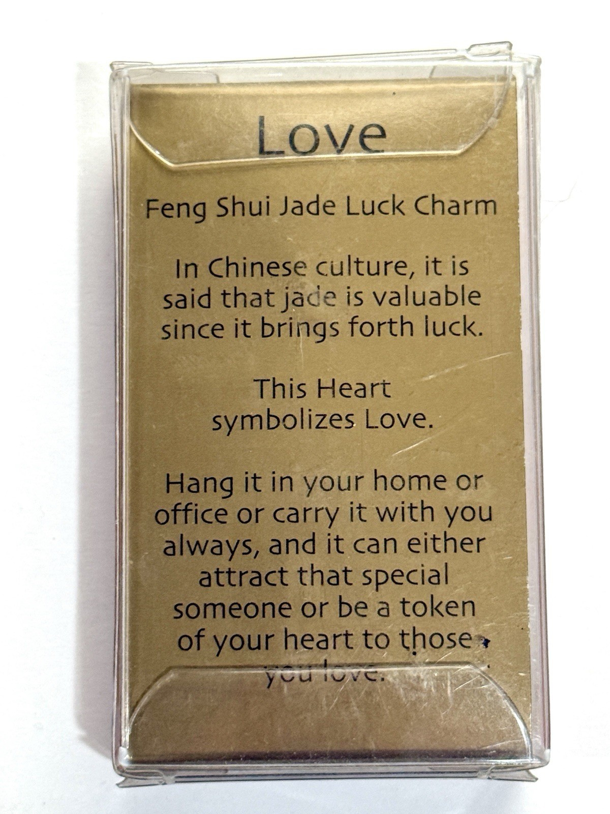 Chinese Feng Shui Love Jade Heart Luck Charm 2004 Zorbitz NOS gallery