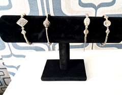 NEW 4 Adjustable Silvertone Bracelets – All Different with Extension Chains
