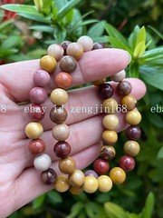 Genuine 2Pcs 6/8/10mm Mookaite Round Gemstone Beads Bracelet 7.5 Inch