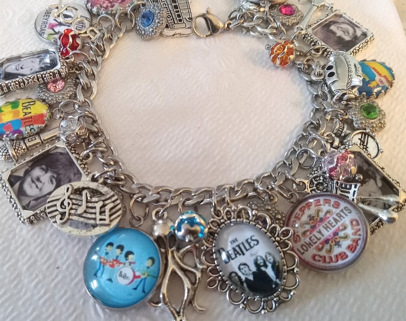 Retro Style The Beatles Inspired Charm Bracelet Hand Crafted Glass Dome gallery