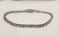 QVC Sterling Silver 925 DQ CZ Korea 8” Tennis Bracelet