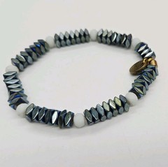 Hematite Stretch Bracelet signed Erimish One Size fits most OSFM