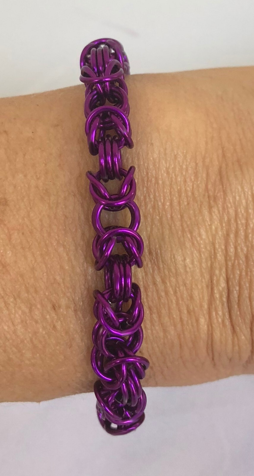 New Chainmaille Purple Byzantine Bracelet 7" gallery