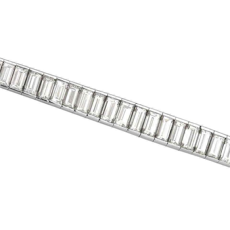 Elegant Transparent Baguette Cut White Cubic Zirconia Tennis Women's Bracelet gallery
