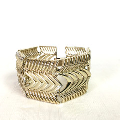 Coro Vintage Bracelet Gold Tone Link Chunky 1.5″ Width MCM