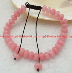 Natural 5x8mm Pink Rhodochrosite Rondelle Gemstone Beads Bracelet 7.5in