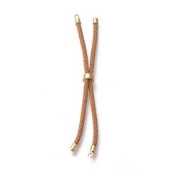 10pcs Light Brown Nylon Twisted Cord BraceletSlider Findings for Jewelry Making