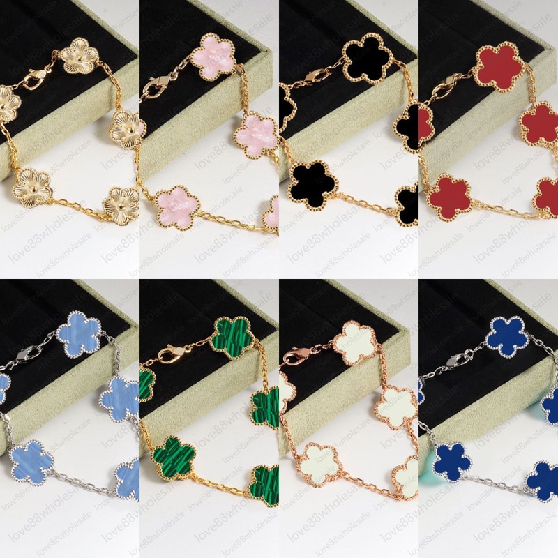Women Four-Leaf Clover Bracelet Charm Mother-of-Pearl 18K Gold Designer Jewelry gallery
