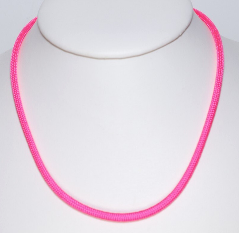 Neon Pink Braided Choker Necklaces Bracelets Anklets Silver Lobster Clasp 4MM gallery